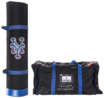 Lot of (2) David Wright Game Used New York Mets Equipment Bags - 1 Signed & Inscribed (Beckett)